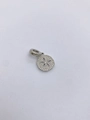 Macro shot of silver starfish charm with micro-paved zircons for DIY jewelry making - Silver Hollow Flower (GL08)