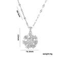 Collana con ciondolo a fiocco di neve girevole con strass e catena da 40+5 cm - Argento (307)