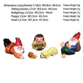 Funny 5-piece Christmas garden gnome set with hedgehog and snail resin ornaments - 5pcs Set Bundle