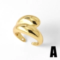 Minimalist 18k gold-plated open ring featuring a polished double-layer streamlined design - Streamlined Double Arc Style (A)