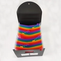 Black expanding file folder with 24 multi-color rainbow pockets and secure buckle closure - Black Rainbow Inner [25 Grids] 18-Lines