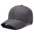 Berretto da baseball grigio scuro con placca logo in metallo per sport all'aperto - Regolabile / grigio scuro