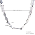 Silver 304 stainless steel bone-shaped link chain necklace for men, length 430mm - Bone Style (567-01)