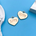 Golden heart charm pendant with LOVE engraving for DIY jewelry making and bracelets - 1pc KC Gold Heart Love Letter 13x12mm