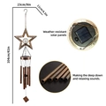 Solar powered bronze star wind chime with dimension markings and metal tubes - Star