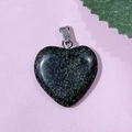 Pendentif cœur en cristal naturel vert foncé avec bélière en argent poli - 27-Jade de Qinghai