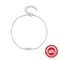 Sparkling S925 sterling silver chain bracelet with zircon stones on a white background - 925 Silver / Silver-Geometric Zircon