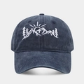 Cappellino da baseball blu navy in cotone lavato con ricamo montagna e stile vintage - Regolabile / Blu navy