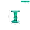 Vintage green glass candle holder in medium size with elegant ribbed texture - Medium / Green