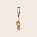 Cute brown Capybara keychain with business blessing tag and rubber wrist strap charm - Deer PVC Keychain