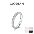 S925 sterling silver baguette-cut moissanite eternity ring with GRA certificate - Silver / US Size 5