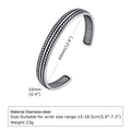 Silver woven stainless steel cuff bracelet for men with 65mm inner diameter dimensions - B-508 Chunky Woven