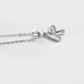 Modern silver-toned necklace with textured letter K pendant on a delicate chain - Letter K / Silver