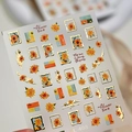 Sunflower nail art stickers TL-408 with vintage floral patterns and gold embossing - Sunflower Gold Foil Bead Style (TL-408-彩金-点2mm金珠)