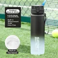 Frosted black and white gradient sports water bottle with 1050ml capacity and strap - 1050ml Black White Gradient