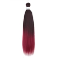 Extension Easy Braid 26 pouces en fibres synthétiques avec dégradé brun et bordeaux - Ombré Noir vers Rouge (FR-9)