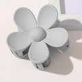 Matte grey flower hair claw clip in Korean INS style with frosted daisy design - Gray
