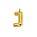 Detail of 14K gold plated stainless steel letter J bubble pendant necklace - Letter J