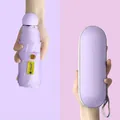 Mini lavender 5-fold capsule umbrella with UPF50+ protection and matching hard case - Taro Purple Normal Black Coating