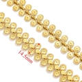 Golden sunflower chain link accessory with 14.5mm diameter in polished stainless steel - Flower Pattern Style (14.5mm) / Gold