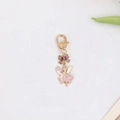 Détail du pendentif fée rose et violet avec fermoir mousqueton coeur doré - Violet
