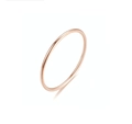Minimalist 1mm rose gold titanium steel ring with thin band and polished finish - Rounded Style / Rose Gold / US 5