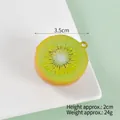 Miniatur PVC Kiwi Anhänger Schlüsselanhänger mit 3,5cm Durchmesser und grünem Fruchtfleisch - Kiwi - Ohne Schlüsselanhänger (Mit Ring)