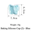 Blue butterfly silicone baking mold with 7.8cm x 6.5cm dimensions and 10g weight - Butterfly Shape-Blue