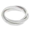 Chic silver multi-layer spiral snake chain bracelet with flexible metallic finish - Silver Thick Pattern (3806)