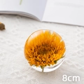 Bola de cristal de 8cm con girasol seco en resina transparente sobre encaje - Bola de Girasol 8cm (Caja de Regalo)