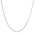 Minimalist silver stainless steel flat snake bone chain necklace on white background - 45cm / Steel 2mm