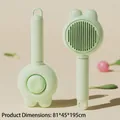 Light green macaron self-cleaning cat grooming brush with a cute round ear design - Rabbit Ear Deshedding Comb / Green