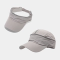 2-in-1 light purple detachable ponytail sun hat with zipper for outdoor sports - Adjustable / Light Gray