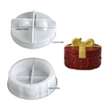 Geschenkbox-Silikonform mit Schleife für DIY-Kerzen und Gipsarbeiten aus Harz - Breite Strickmuster-Geschenkbox - Set (Basis + Deckel)