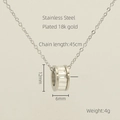 Dettaglio dimensioni del ciondolo in cristallo e specifiche placcatura oro 18k - Oro 18K / Argento & Bianco