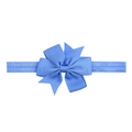 Light blue grosgrain ribbon bow headband with ultra-soft elastic band for infants - Sky Blue