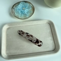 Matte tortoiseshell pattern rectangular hair claw clip in dark brown and clear finish - Claw Clip - Clear Leopard