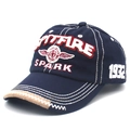 Cappellino da baseball retrò in cotone blu con ricamo Spitfire 1932 e cuciture a contrasto - Regolabile / Blu navy