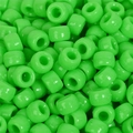 Vibrant green large hole plastic pony beads for DIY jewelry and bracelet making - Fresh Green