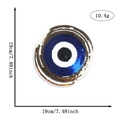 Blue sequin evil eye embroidery patch, 19cm large size for DIY clothing decoration - Round Blue White Eye