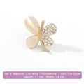 Golden butterfly brooch with white cat eye stone and rhinestones, size 1.5x1.8cm - Cat Eye Butterfly (90242B)
