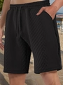 Schwarze Strick-Shorts für Herren mit Kordelzug für Freizeit- und Strandsportaktivitäten - S / Schwarz