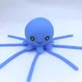 Blue silicone octopus water toy for kids with a cute smiley face and soft tentacles - New Expression Blue Octopus