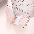 Pink and blue marble bat hair claw clip made of acetate with 8.5cm length for Halloween - Pink & Blue Marble