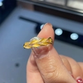 Minimalist 18K gold plated bow ring with a textured wheat ear pattern for women - Adjustable Wheat Ring