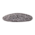 Oval hair clip with grey and silver rhinestones on a sleek metal base for women - Classic [White Oval]