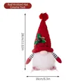 Gnomo de Navidad de 28cm con gorro de punto rojo y luces para decoración de fiesta - Rojo
