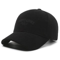 Berretto da baseball nero in velluto con ricamo 1987, cappello invernale casual - Regolabile / Nero con ricamo nero