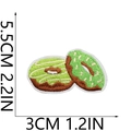 Embroidered tiramisu cake patch with dimensions 5.5cm by 3cm on white background - No.5 Matcha Donut