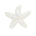 White starfish hair clip with rainbow glitter finish for girls and children - White Leather